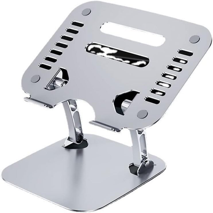 aiqiua Adjustable Laptop Stand, Foldable Portable Computer Stand, Aluminum Alloy Ergonomic Laptop Holder with 10 to 15.6 Inches Notebook Computer