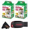 Fujifilm Instax Mini Instant Camera Film for Mini Instant Cameras - Capture Memories Anytime, Anywhere with Sunshine Photo Microfiber Cleaning Cloth... (2 Pack (40 Sheets Total)) view 1