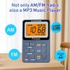 Paeiope Portable Radio AM FM, Rechargeable Pocket Walkman with Best Reception Digital Tuning, MP3, Stereo Earphone, Large LCD Screen, TF Card Socket, Transistor Radio for Jogging/Gym/Camping(Blue) view 3