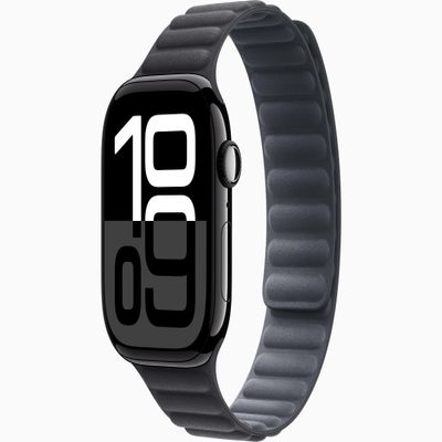 Apple Watch Series 10 [GPS + Cellular, 42mm] - Jet Black Aluminum Case with Black Magnetic Link, M/L (Renewed)