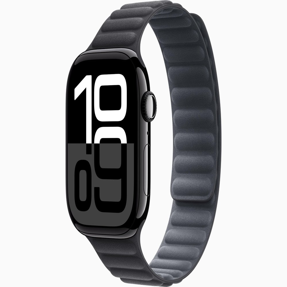 Apple Watch Series 10 [GPS + Cellular, 42mm] - Jet Black Aluminum Case with Black Magnetic Link, M/L (Renewed)