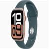 Apple Watch Series 10 [GPS, 42mm] - Rose Gold Aluminum Case with Lake Green Sport Band, S/M (Renewed) view 1