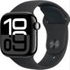 Apple Watch Series 10 [GPS, 46mm] - Jet Black Aluminum Case with Black Sport Band, S/M (Renewed) view 1
