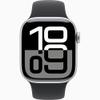 Apple Watch Series 10 [GPS + Cellular, 46mm] - Silver Aluminum Case with Black Sport Band, S/M (Renewed) view 2