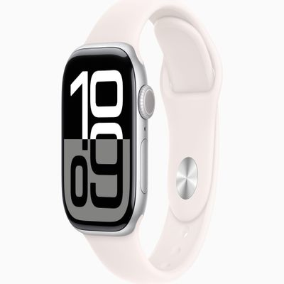 Apple Watch Series 10 [GPS, 46mm] - Silver Aluminum Case with Light Blush Sport Band, M/L (Renewed)