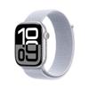 Apple Watch Series 10 [GPS + Cellular, 46mm] - Silver Aluminum Case with Blue Cloud Sport Loop, One Size (Renewed) view 1