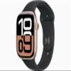 Apple Watch Series 10 [GPS + Cellular, 46mm] - Rose Gold Aluminum Case with Black Sport Band, S/M (Renewed) view 1