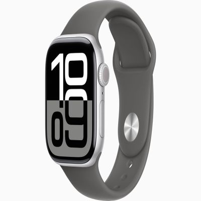 Apple Watch Series 10 [GPS, 42mm] - Silver Aluminum Case with Stone Gray Sport Band, S/M (Renewed)