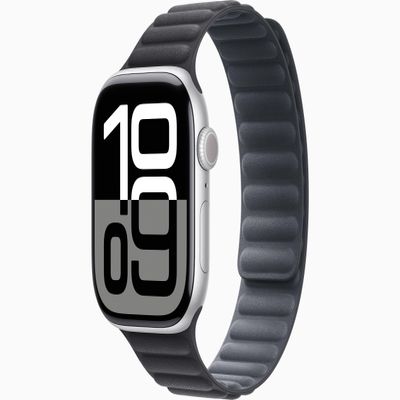 Apple Watch Series 10 [GPS + Cellular, 46mm] - Silver Aluminum Case with Black Magnetic Link, M/L (Renewed)