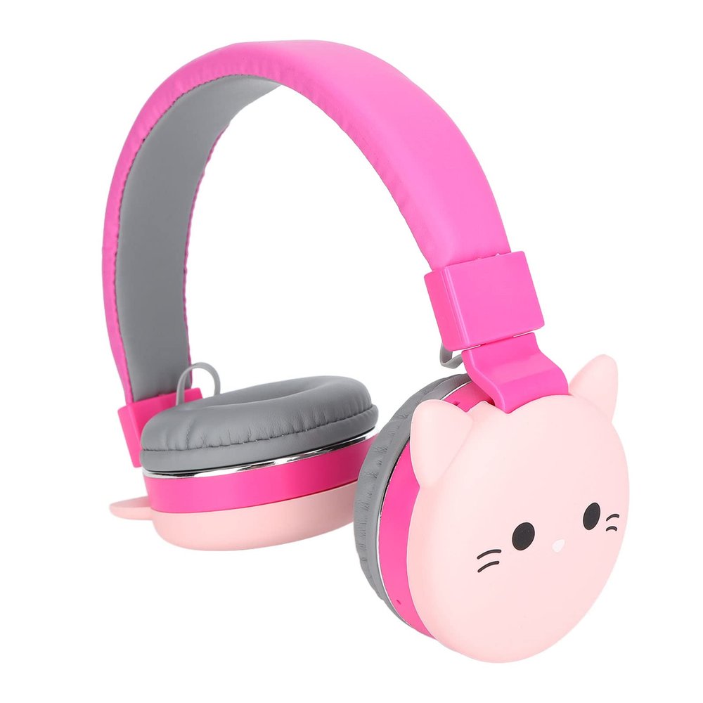 SUNGOOYUE Cute Animals Kids Headset 5.0 On Ear Headphones with Mic Children Online Learning Travel, Material (Kitten)