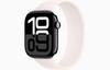 Apple Watch Series 10 [GPS, 46mm] - Jet Black Aluminum Case with Light Blush Solo Loop, Size 9 (Renewed) view 1