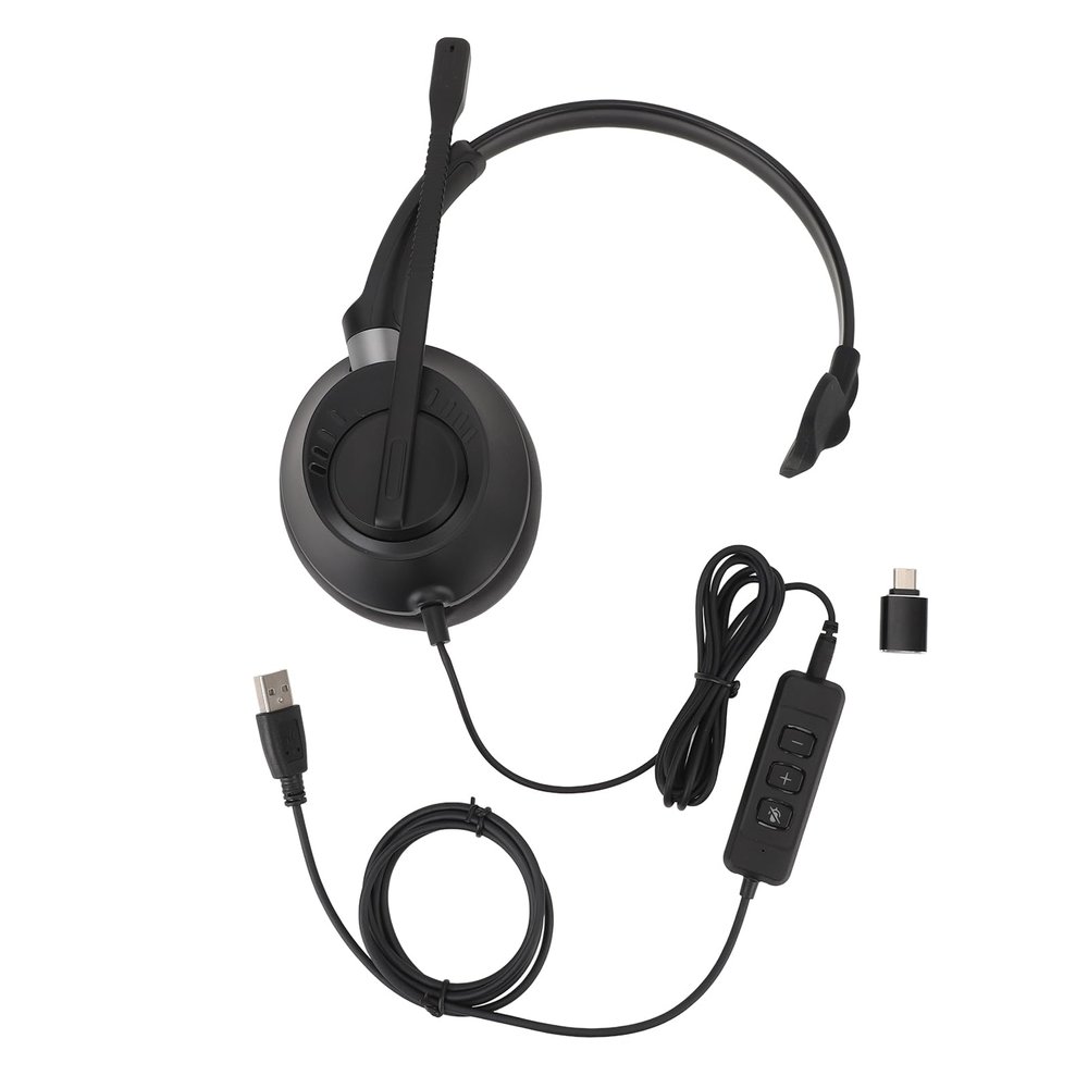 ciciglow Phone Headset with 3.5mm Jacks for Call Center, Office Landline Telephone Headset with Mic Noise Canceling, Single Ear Customer Service Headset, Volume Adjustable