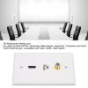 3 Port Ethernet Wall Plate, Detachable Jack Faceplate, HD Multimedia Interface TV F Head Cat6, Combo Faceplate Video Audio Socket Outlet Cover Panel for Home Office Hotel view 3