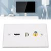 3 Port Ethernet Wall Plate, Detachable Jack Faceplate, HD Multimedia Interface TV F Head Cat6, Combo Faceplate Video Audio Socket Outlet Cover Panel for Home Office Hotel view 4