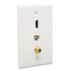 3 Port HD Multimedia Interface Ethernet Wall Plate, TV F Head, RJ45 Coax Ethernet Media Wall Outlet Plate, Avoid Clutter, Ethernet Cable Faceplates for Work Home view 1