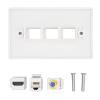 3 Port HD Multimedia Interface Ethernet Wall Plate, TV F Head, RJ45 Coax Ethernet Media Wall Outlet Plate, Avoid Clutter, Ethernet Cable Faceplates for Work Home view 2