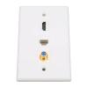 3 Port HD Multimedia Interface Ethernet Wall Plate, TV F Head, RJ45 Coax Ethernet Media Wall Outlet Plate, Avoid Clutter, Ethernet Cable Faceplates for Work Home view 3