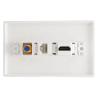 3 Port HD Multimedia Interface Ethernet Wall Plate, TV F Head, RJ45 Coax Ethernet Media Wall Outlet Plate, Avoid Clutter, Ethernet Cable Faceplates for Work Home view 4