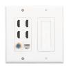 6 Port Multimedia Wall Plate, Detachable Jack Wall Plate, 4 HD Multimedia Interface 1 Cat6 Coaxial 1 TV F Head, Jack Outlet Mount Faceplate for Home Office view 1