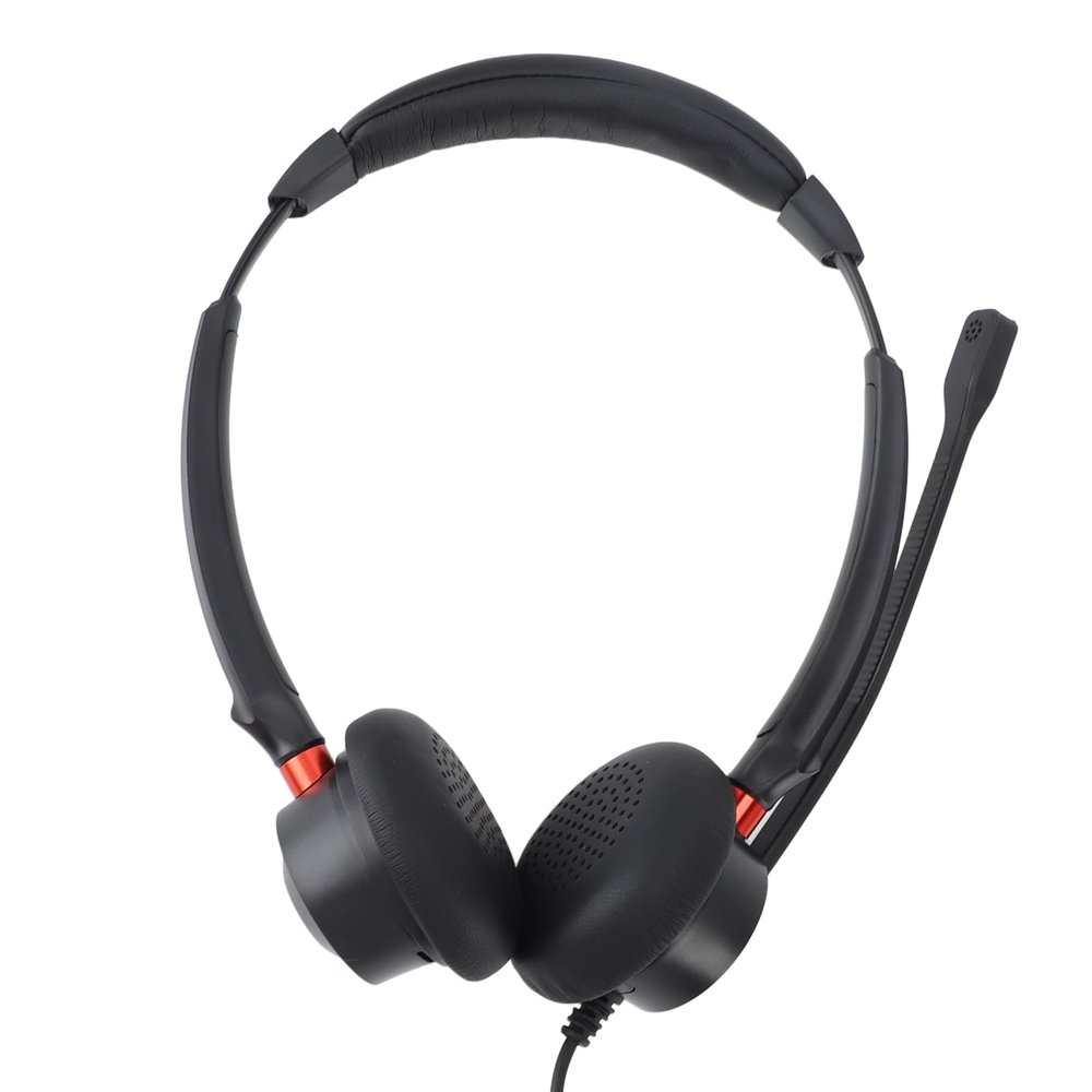 ciciglow Phone Headset 3.5mm Jacks for Call Center, Office Landline Telephone Headset with Microphone Noise Canceling, Binaural Customer Service Headset, USB C to USB