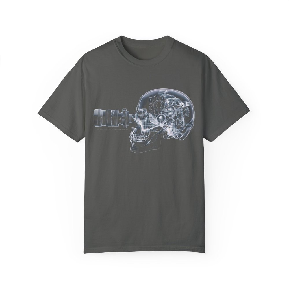 Cinematographer T-Shirt  Skull X-ray Design for Filmmakers, Videographers, and Cinematography Enthusiasts