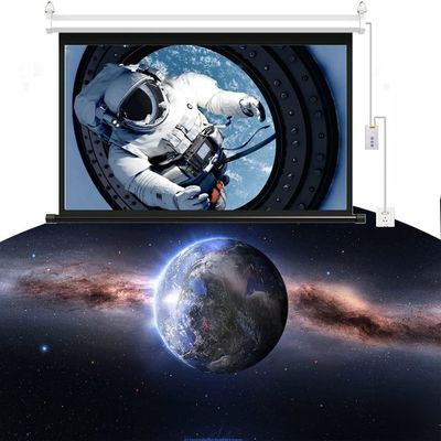CukUJH Motorized Projection Screen Outdoor/Indoor HD Movie Screen Wall/Ceiling Mount with Remote Control(Aspect Ratio 16:9)