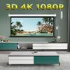 CukUJH Motorized Projection Screen Outdoor/Indoor HD Movie Screen Wall/Ceiling Mount with Remote Control(Aspect Ratio 16:9) view 2