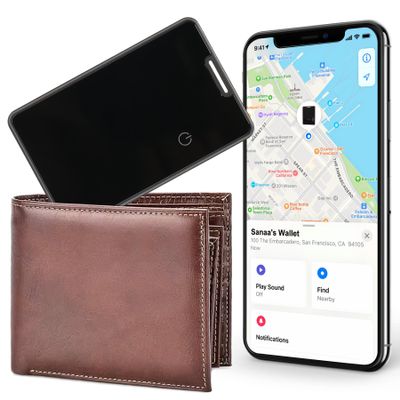 Wallet Finder Card, Wireless Rechargeable Thin Bluetooth Tracker, Item Finder Item Locator for Purse and Luggage, Compatible with Apple Find My App