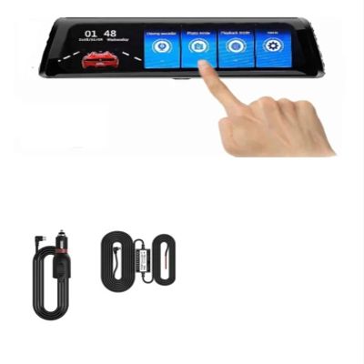 Car DVR Mirror 10 Inch IPS 2.5D Touch Screen Stream Rearview Dash Cam Mirror Dual Car Camera Dashcam Drive Recorder 1080P(Single Len,32G TF Card)