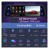 4K 3840 * 2160P Car Dvr Carplay Compatible for Android Auto Dash Cam Stream Rearview Mirror Dashcam Camera Dual Len Drive Recorder(4K-10M,None1) view 3