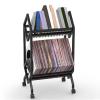 Zerodis Vinyls Record Storage Rack, Carbon Steel Shelf Organizer with 45 Degree Tilt Angle for Book, Magazine, CD (2 Tier) view 3