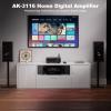 Facmogu AK-3116 HiFi Digital Amplifier, Bluetooth 5.3 200W Dual TPA3116 2 Channel 2x100W Class D Stereo Receiver w/RCA, USB, Optical, FM, Mini Amp Audio System for Home, Outdoor, w/ 24V Power Supply view 2