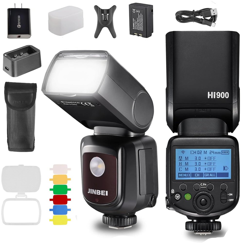 Jinbei Hi-900s Speedlite Camera Flash, 2.4G TTL Auto Metering, HSS High Speed Sync, 80Ws Power Flash, Sony Hot Shoe, Compatible with Sony Cameras Only