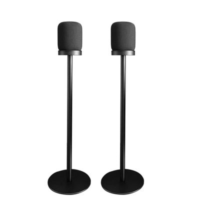 Speaker Stand Floor Compatible with Apple HomePod Generation 1 and 2 Speaker (OnlyStand) Aluminum Alloy, Matte Appearance, Hidden Power Cord, Easy Installation (Black Pair)