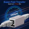 2-Pack Ethernet Coupler 10Gbps, Aluminum Alloy Shell RJ45 Ethernet Female to Female Coupler Adapter Extender for Cat7/Cat6a/CAT6/CAT5e/ Cat5 Network LAN Cable, 328 Feet Long Distance Extend view 3