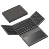 GEODMAER Foldable Bluetooth Keyboard, Portable Full Size Folding Keyboard with Large Touchpad, Numeric Keypad, PU Leather, Wireless TravelKeyboard for Windows iOS Android Mac(Grey) view 1