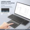 GEODMAER Foldable Bluetooth Keyboard, Portable Full Size Folding Keyboard with Large Touchpad, Numeric Keypad, PU Leather, Wireless TravelKeyboard for Windows iOS Android Mac(Grey) view 2