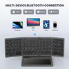 GEODMAER Foldable Bluetooth Keyboard, Portable Full Size Folding Keyboard with Large Touchpad, Numeric Keypad, PU Leather, Wireless TravelKeyboard for Windows iOS Android Mac(Grey) view 4
