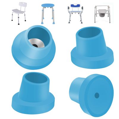 4 Pcs Replacement Feet for Bath Chair Shower Chair Leg Caps Heavy Duty Replacement Feet for Shower Chair Bath Seat (Blue, 1-1/8")