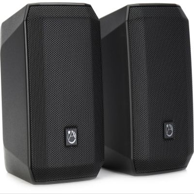 AtlasIED AS-4T 4-inch 160-watt 70V/100V Surface-Mount Speaker - Black (Pair)