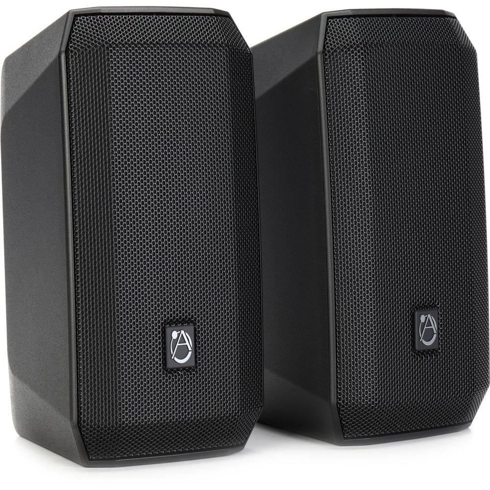 AtlasIED AS-4T 4-inch 160-watt 70V/100V Surface-Mount Speaker - Black (Pair)