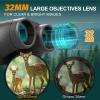 15x32 Compact Binoculars for Adults and Kids - WOZEL High Powered Small Binoculars for Bird Watching, Hunting, Travel, Hiking, Concert, Sports and Outdoors - Easy Focus with Large Objectives - Black view 3