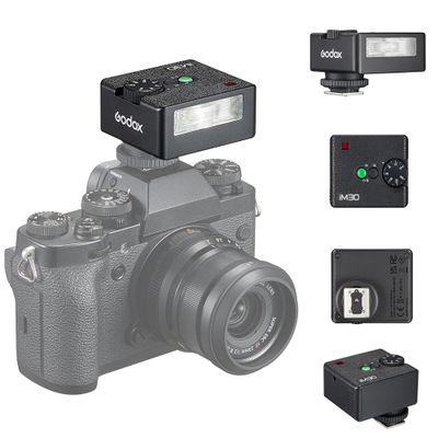 Godox iM30 Camare Flash,Mini Flash Speedlite,GN15 with 13 Levels Flash Power, CCT 6500K200K with S1/S2 Optical Control for Fuji, for Canon, for Nikon, for Sony, for Olympus Camera