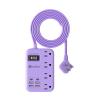 6 USB(2 USB C) Purple Travel Power Strip- 5Ft Lavender Extension Cord with 24W USB Charging Station and 4 Outlets, Purple Desk Accessories with Surge Protector for Cute Kawaii Office Dorm Room view 1