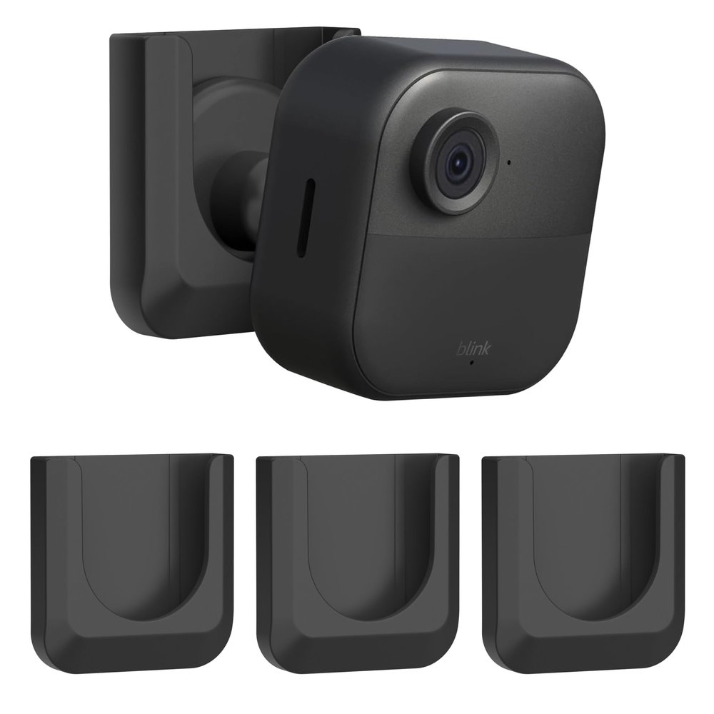 Blink Camera No Drill Wall Mount Bracket for Blink Outdoor 4/ Blink Mini 2/Blink Indoor Camera,No Screw Adhesive Blink Camera Mount for Blink Indoor Outdoor Camera 3Pack (Camera Not Included),Black
