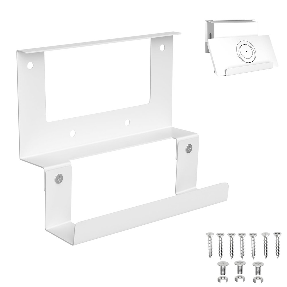 Starlink Gen 3 Router Mount with Power Supply Brackets Metal Wall Mount Kit for Starlink Standard V3 Router Wall Mounting Set for RVs,Boats,Home,Office White