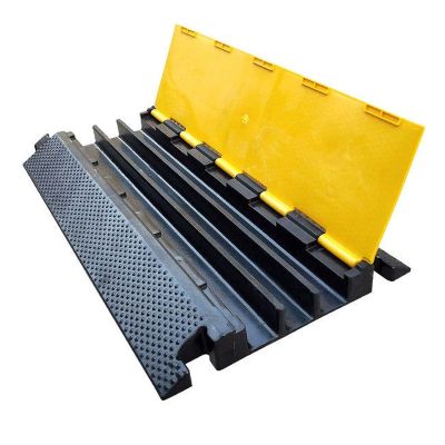 YLLSMGS Outdoor Cable Cover 3-Channel 2 Pack Heavy Duty Cable Protector Ramp with Flip-Open Top Cover 12000lbs for Indoor Outdoor