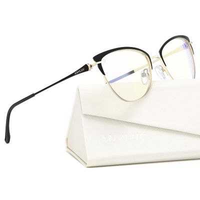 ANYLUV Blue Light Glasses for Women,Fashionable Cat Eye Design Glasses Silicone Nose Pad Lightweight Computer Screen Glasses