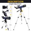 DONGDAWAN Blue,400/70mm Astronomical Telescope Refractor Telescope with Adjustable Tripod & Smartphone Adapter, HD Portable Telescope for Kids Adults Beginners Double The Comfort view 3