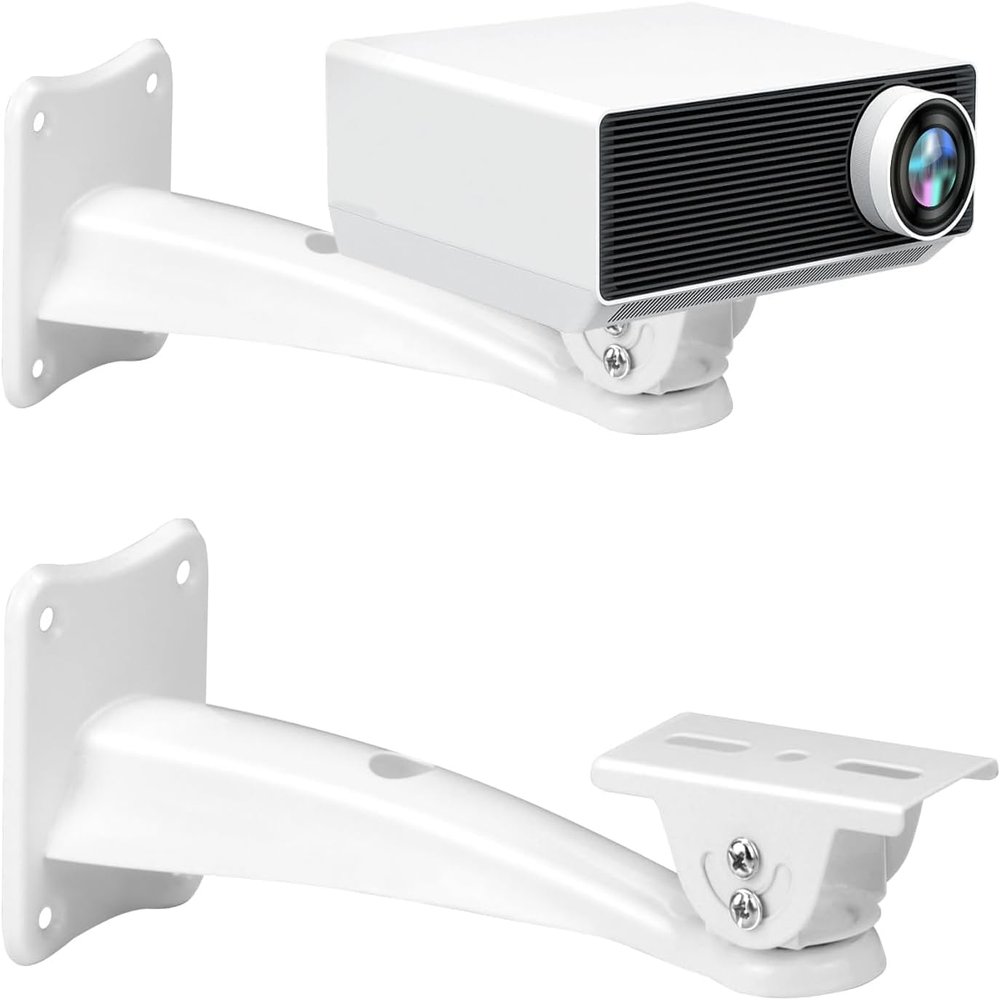 2-Be-Best Projector Wall Mount, Projector Mount with Maximum Load Capacity of 7.77 LBS /3.5 KG and Length of 9.5 in /24cm White Wall Mount for Projectors Hanger for Mini Projectors CCTV DVR Camera